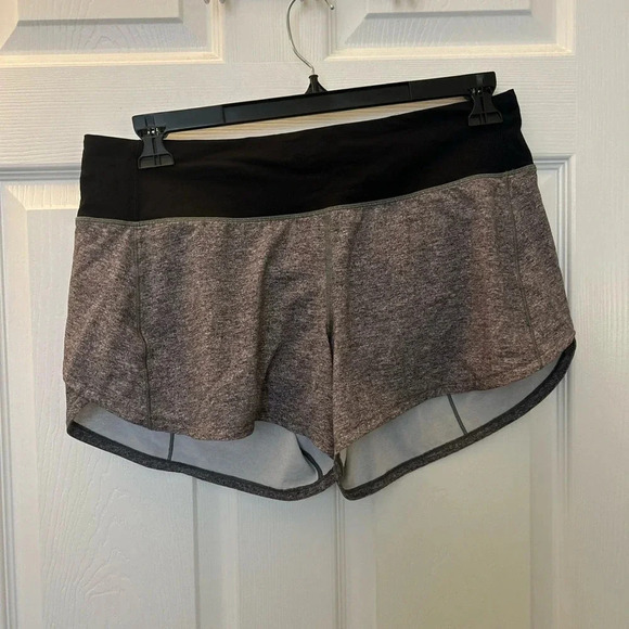 Lululemon Speed Up Short Long 4" Updated Fit Heather Lux Multi Black Sz 10 tall - Picture 3 of 6